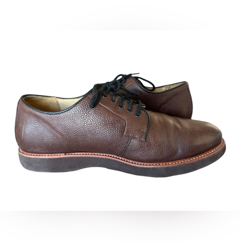 Samuel Hubbard Highlander Men US 12 Brown Pebbled Leather Oxford Dress Shoe - Picture 6 of 11